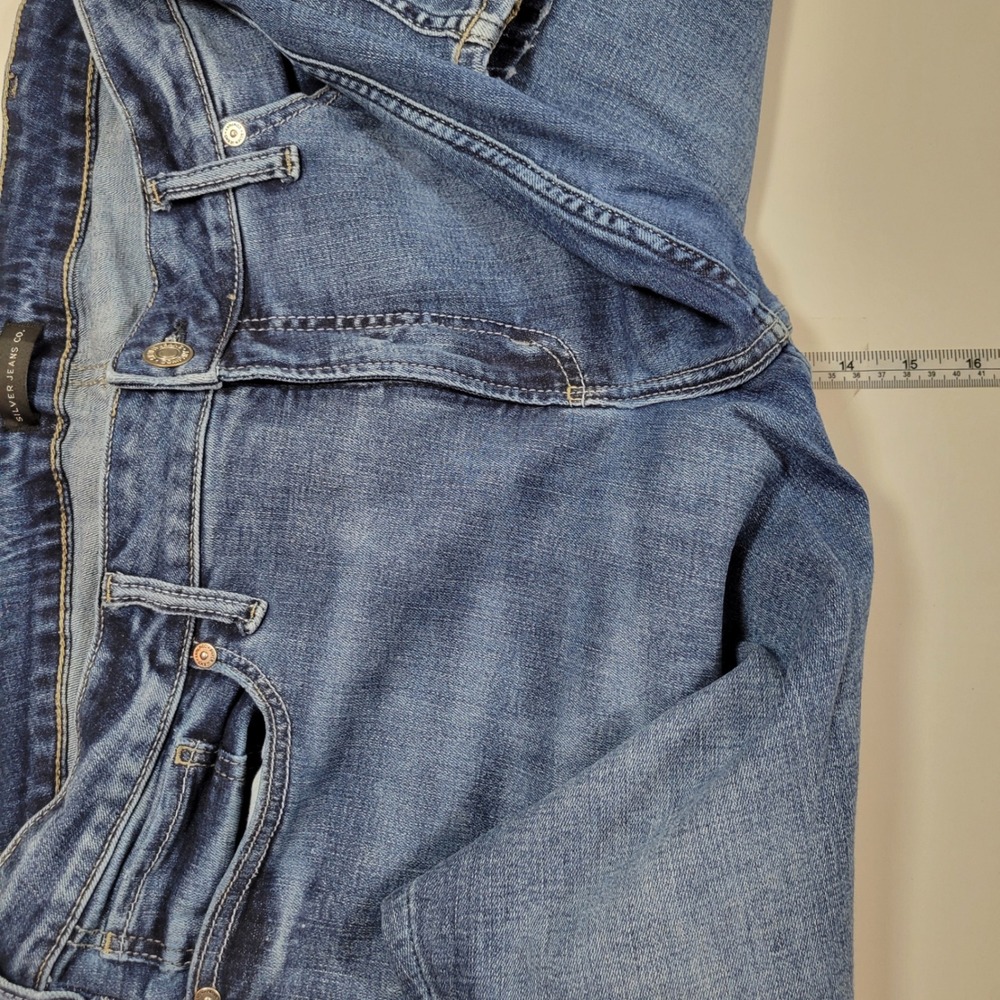 Silver Jeans Co Suki Skinny Women 18 Blue Excellent Mid Rise Distressed W93136 - Picture 5 of 10